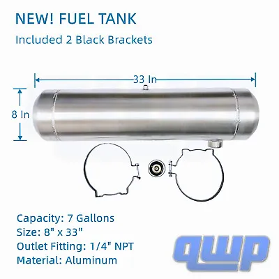 Gas Tank/ Feul Tank 7 Gallons 1/4'' NPT 8 X33 Aluminum Spun-Dune Buggy/ Off-road • $136.08