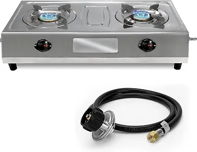 2 Burner Gas Stove   Stainless Steel With Hose & Regulator • $99.99