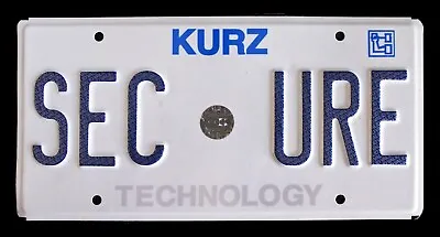 Kurz Auto Sample Test License Plate   Sec Ure   Future Technology • $19.99