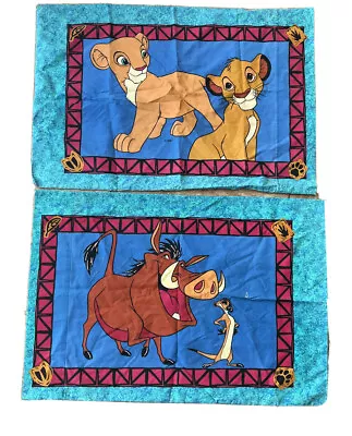 Vintage 90s Disney The Lion King Pillowcases Double Sided Simba Nala Timon Pumba • $24.99