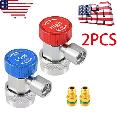 AC Manifold Gauge R134a Hose Conversion Quick High & Low Adapter Fitting Coupler • $13.99