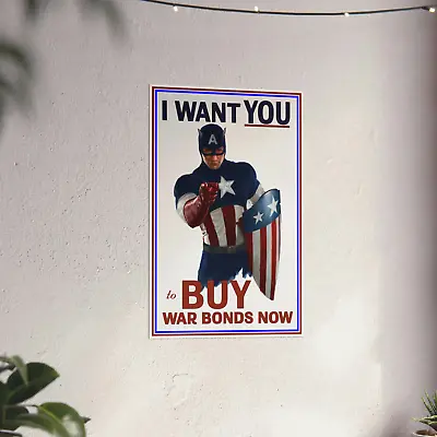 Captain America  I Want You  Marvel Movie Poster — 11  X 17  Glossy Poster • $14.99