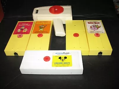 Vintage 1973 FISHER PRICE MOVIE VIEWER AND 5 WALT DISNEY FILMS MICKEY DONALD ETC • $29.99