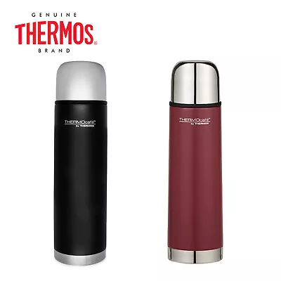 New THERMOS Thermocafe Vacuum Insulated Slimline Flask 500ml Black Red • $24.99