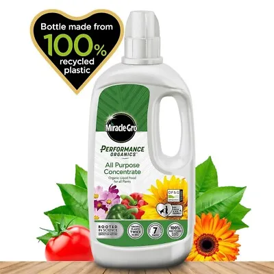 Miracle-Gro Grow All Purpose Liquid Plant Food Feed Concentrated Fertiliser 1L • £7.95
