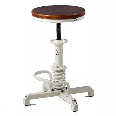 Industrial Retro Vintage Farm Wooden Seat Tractor Stool Kitchen Swivel Height... • $144.78