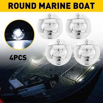 4x Round Marine Boat Led Courtesy Lights Cabin Deck Stern Navigation Light White • $12.99