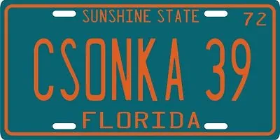 Larry Csonka Miami Dolphins 1972 Florida License Plate • $14.95