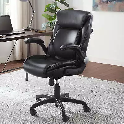 Air Lumbar Bonded Leather Manager Office Chair Black • $118.80