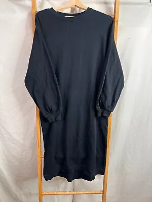 Zara Jumper Dress Womens Medium Black Long Sleeve Crew Neck • $19.95