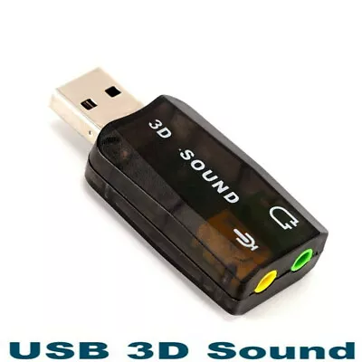 USB 2.0 To 3.5mm Mic Headphone Jack Stereo Headset 3D Sound Card Audio Adapt • $8.42