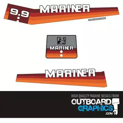 Mariner 9.9hp Rainbow Outboard Engine Decals/sticker Kit • $61.55