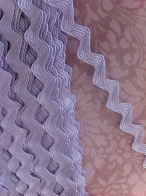 Ric Rac Braid Trim - 8mm Lilac Lavender Purple Pale Vintage Style - By The Meter • $3.95