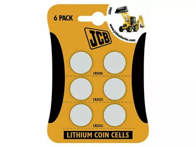 6 X JCB CR2032 CR2025 CR2016 3V Lithium Button Coin Cell Battery DL2032 BR2032 • £2.69