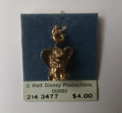 VINTAGE Walt Disney DUMBO Charm 14kt Gold Filled Sterling Silver • $22