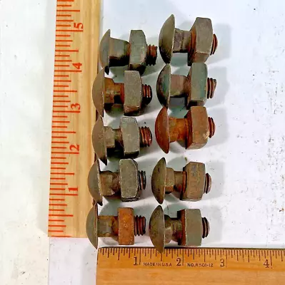 1 Vintage Nos Round Head Carriage Bolts And Square Nuts 1/2  Dia X 1  Length • $16.97