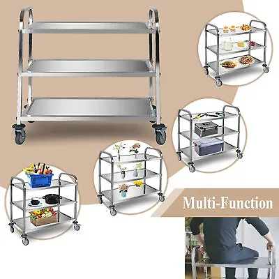 3-Tier Medical Trolley Mobile Rolling Cart Hospital Kitchen Utility Cart 330 LBS • $95.99