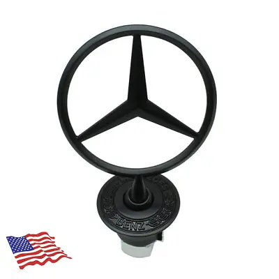 For Mercedes-Benz C E S AMG Front Hood Ornament Mounted Star Logo Black Emblem • $15.99