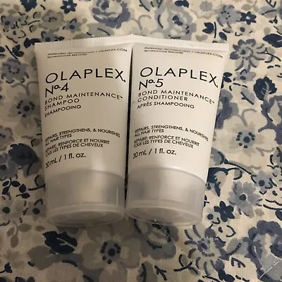 Olaplex No 4 And 5. Shampoo & Conditioner 30ml Tubes Brand New Holiday Travel ✅ • £8.99