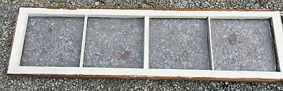 Wood Frame Window 4 Pane 58 X 16 Vintage Wooden Sash Picture Four Glass LPUO • $18.65