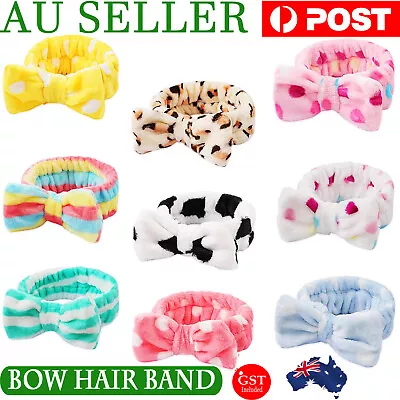 Bow Beauty Head Band Thick Makeup Shower Spa Hair Band Makeup Cute Big Bow Wrap • $4.95