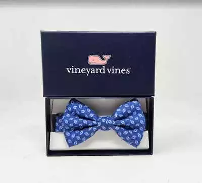 New Boys Vineyard Vines Tossed Footballs Pre-tied Blue Bow Tie • $34.99