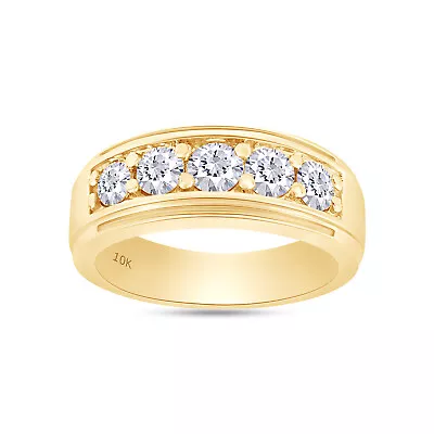 Exquisite 1ct Men's Natural Round Diamond Five Stone Wedding Band Ring 10k Gold • $942.99