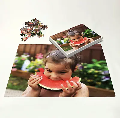 £9.99 • Buy Personalised Jigsaw Puzzle In Box Flat Or Frame Custom Photo Image Printed Gift 