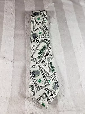 True Affair $100 Hundred Dollar Bills Mens Novelty AOP Neck Tie NWT Funny Gift • $6.50