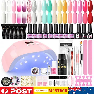 COSCELIA Nail Gel Kit Gel Nail Polish Poly Gel Builder UV Nail Lamp Starter Kit • $33.11