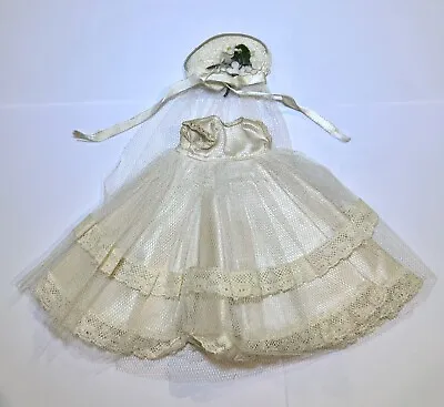 VINTAGE 50’s VOGUE GINNY DOLL OUTFIT  BRIDAL TROUSSEAU  Wedding Dress & Bonnet • $24.50