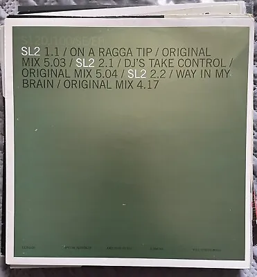 £7.99 • Buy Hardcore Vinyl- SL2-On A Ragga Tip/dj’s Take Control/Way In My Brain-old Skool