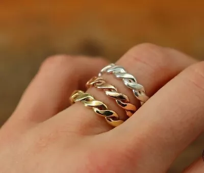 Viking Ring Braided Celtic Medieval Sterling Silver Brass Copper Finish Rings • $12.34