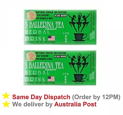 2 X 3 Ballerina Tea Herbal Drink Slim Tea Weight Loss EXTRA STRENGTH 18 Tea Bags • $24.95