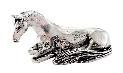 Bailey's Horse Lying Down Miniature Pewter Ornament - Hand Made In Cornwall • £2.99