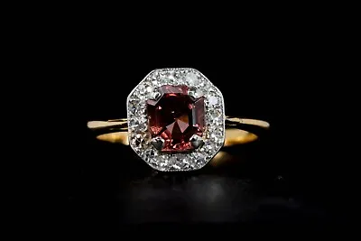 18ct Yellow Gold / Platinum Spinel And Natural Diamond Ring WGI Certified £2900 • £760