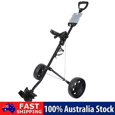 Foldable Golf Buggy Trolley Cart Push Pull 2 Removable Wheels Steel Golf Cart • $88.99