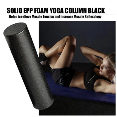 $14.69 • Buy Foam Roller High Density Yoga Muscle Back Pain Trigger NEW. Black Column P4C7