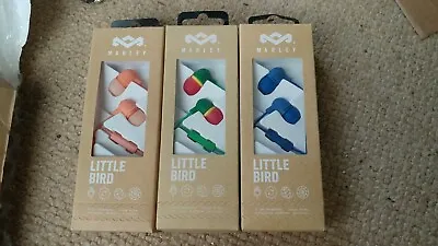 House Of Marley Little Bird Quality In Ear Headphones BLUE RASTA PEACH PINK • £10