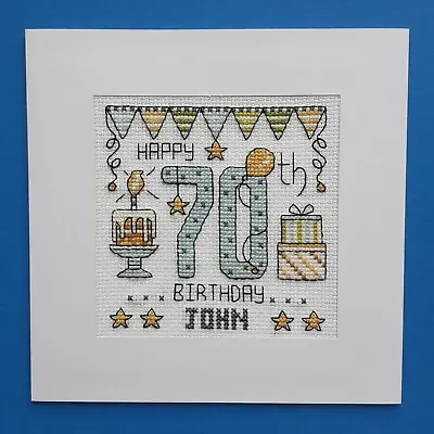 £9.99 • Buy Happy 70th Birthday Cross Stitch Card Kit