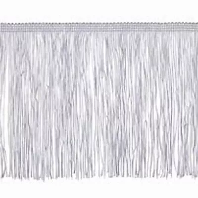 9  White Chainette Fringe Trim By The Yard Dance Costume Wedding Prom Home • $4.95