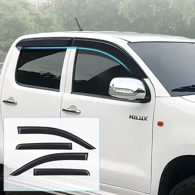$46.65 • Buy Window Visors Weather Shields For Toyota Hilux SR 2005-2015 KUN26R Smoke Black