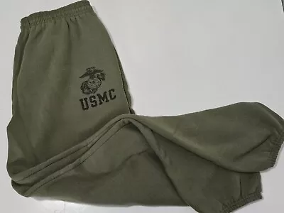 USMC OD PT Green Sweatpants Physical Training Mens Large Soffe USA Marines Vtg • $27.99