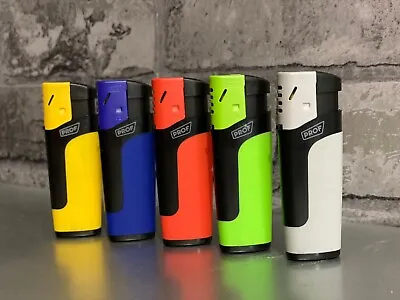 £3.99 • Buy 3 X PROF JET FLAME NEON GAS REFILLABLE  LIGHTERS. Multiple Colours Available.