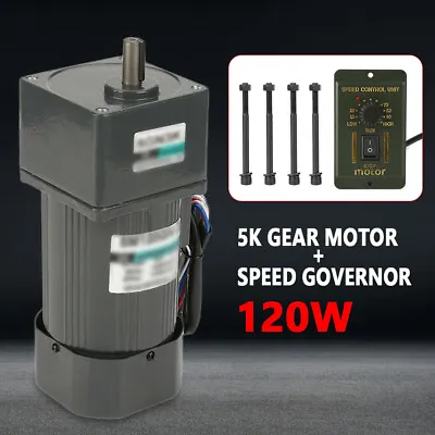 New 220V 120W 5K AC Gear Motor Electric Motor Variable Speed Controller 0-270RPM • £113.97