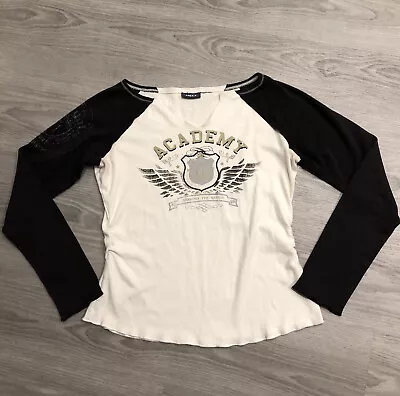 Mexx Women’s Long Sleeve Crew Neck Ivory / Black T Shirt Size Medium • $5