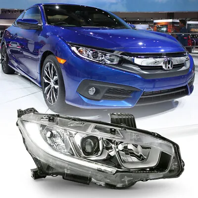 For 16-21 Honda Civic Halogen Model LED DRL Projector Headlight R Passenger Side • $80.99