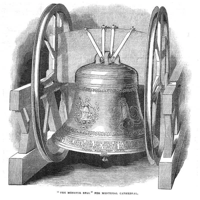 £6.99 • Buy The Monster Bell For MONTREAL Cathedral - Antique Print 1843