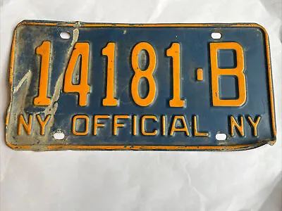 Vintage 1966 NY New York OFFICIAL License Plate. State Tag # 14181 B • $11.75