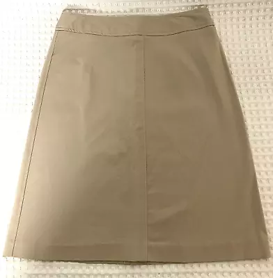 Merona Women’s Size 4 Beige Tan Cotton Stretch Pencil Zip Skirt • $8.77